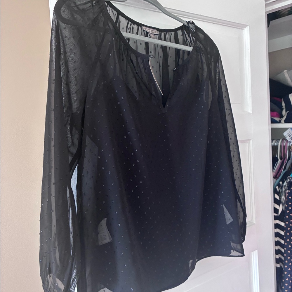 Elegant Black Sheer Women's Top